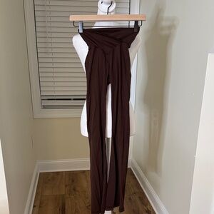 Brown flare leggings